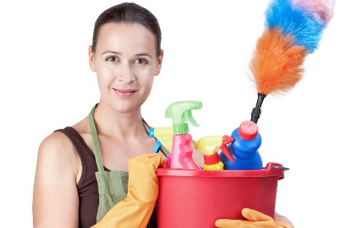 Cleaning team emphasizing health and safety standards during work