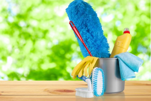 Cleaning team working carefully in a South Kensington property