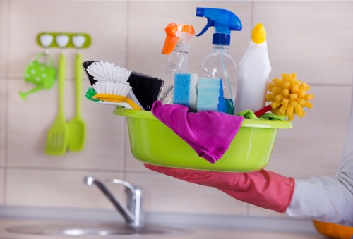 Communal entrance cleaning in a South Kensington apartment building