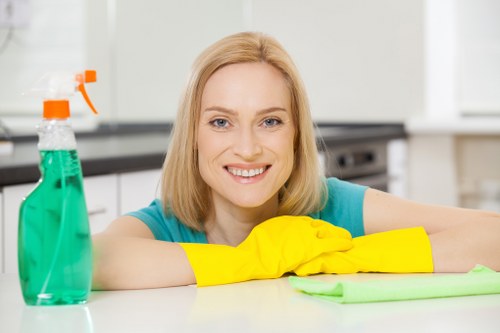 Cleaner working in a stylish South Kensington interior